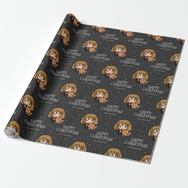Papel De Presente Hermione Granger Personalizado | Feliz Natal (Desenrolado)