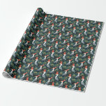 Papel De Presente Heron Christmas Wrappaper<br><div class="desc">Herões Whimsical Vestindo O Pão De Natal</div>