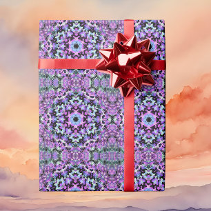 Papel De Presente Hex Mandala Puro Rosa e Azul