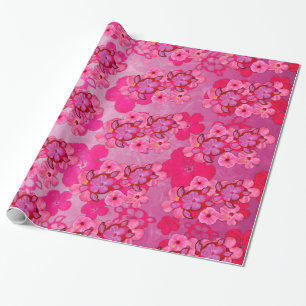 Papel De Presente Hibiscus e tartarugas cor-de-rosa de Honu