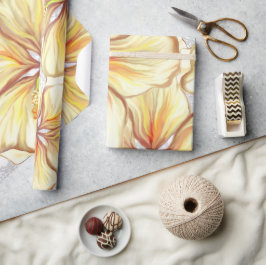 Papel De Presente Hibiscus & lace AMARELO