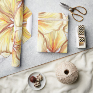 Papel De Presente Hibiscus & lace AMARELO