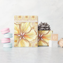 Papel De Presente Hibiscus & lace AMARELO