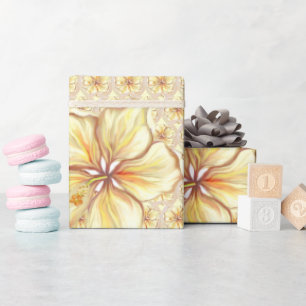 Papel De Presente Hibiscus & lace AMARELO