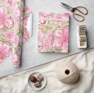 Papel De Presente Hibiscus & Lace PINK