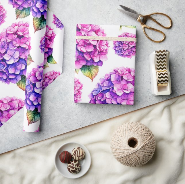 Papel De Presente Hidrangea (Artesanato)