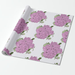 Papel De Presente Hidrangea rosa