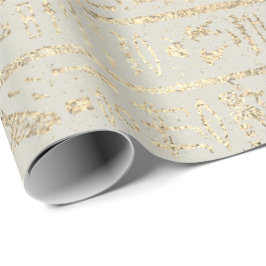 Papel De Presente Hieroglifos Egípcios: Cinzas Douradas de Pastel Cr