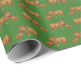 Papel De Presente Highland Cows Holiday