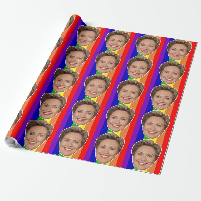 Papel De Presente Hillary Clinton Rainbow Wrappaper (Desenrolado)