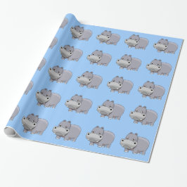 Papel De Presente Hipopótamo Bebê Fofo