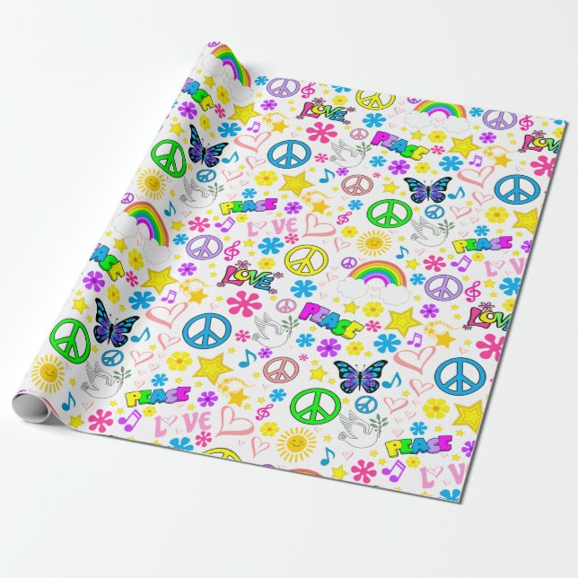 Papel De Presente Hippie (Desenrolado)
