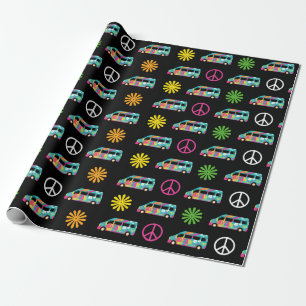 Papel De Presente Hippie Bus Peace Sign 70s