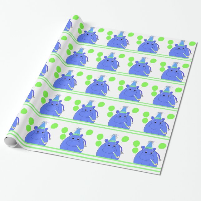 Papel De Presente Hippo com Balões (Desenrolado)