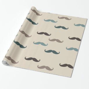 Papel De Presente Hipster Mustaches