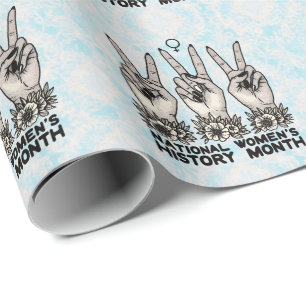 Papel De Presente História Nacional das Mulheres Mês Mulheres Femini