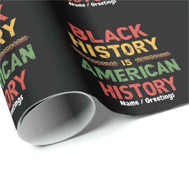 Papel De Presente História Negra É História Americana Homenageando a (Ponta do rolo)