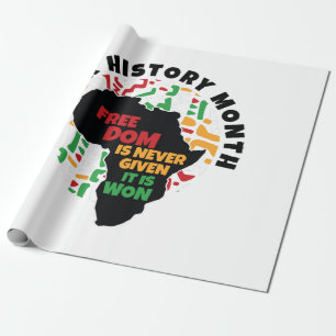 Papel De Presente História Negra Mês Liberdade nunca é dada, é