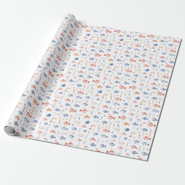 Papel De Presente Histórias De Peixes Contadas Aqui... Algumas Verda (Desenrolado)