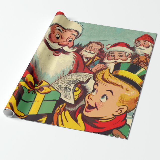 Papel De Presente Histórias em quadrinhos de Santa Claus (Desenrolado)