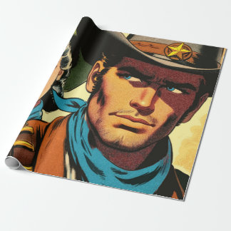 Papel De Presente Histórias em quadrinhos Retroativas de Cowboy/Cowg