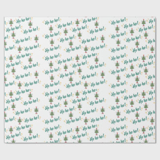 Papel De Presente Ho Ho Ho Dancing Christmas Tree Wrappaper