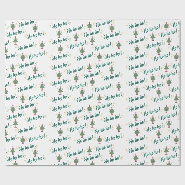 Papel De Presente Ho Ho Ho Dancing Christmas Tree Wrappaper (Aberto)