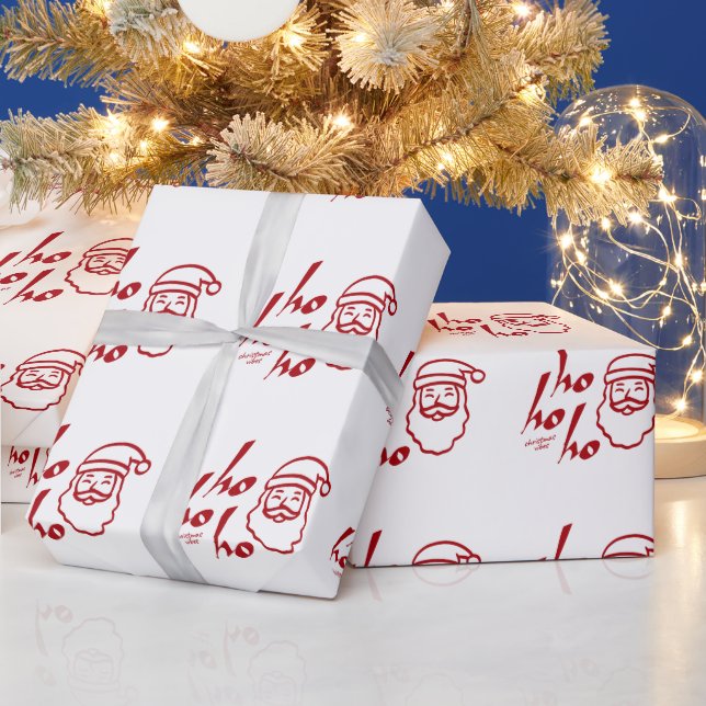 Papel De Presente Ho Ho Ho Minimalista Moderno (Feriados)