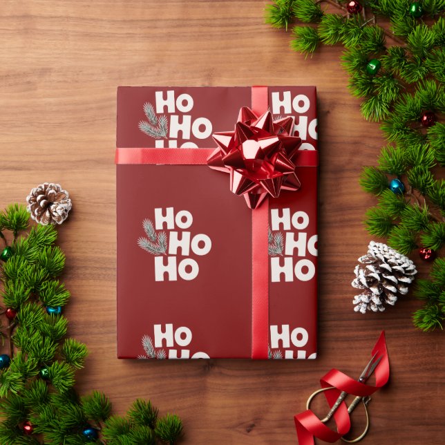 Papel De Presente Ho Ho Ho Natal Feriado Oferece Sazonal (Presente de Natal)