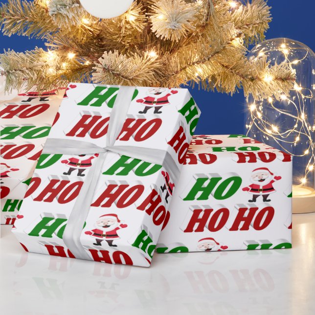 Papel De Presente Ho Ho Santa Claus (Feriados)