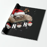 Papel De Presente Ho Ho Sloth Christmas Santa Hat Reindeer<br><div class="desc">Ho Ho Sloth Christmas Santa Hat Reindeer</div>
