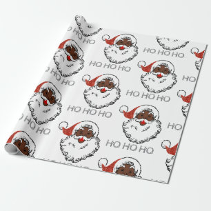 Papel De Presente ho papai noel preto