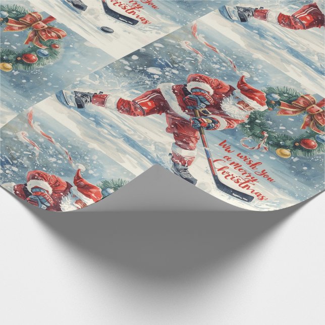 Papel De Presente  Hockey Christmas with Santa Claus (Ponta)