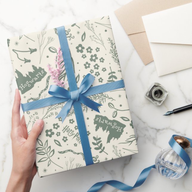 Papel De Presente HOGWARTS™ Herbology Magic Patterno (Presentear)