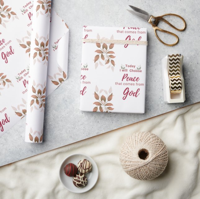 Papel De Presente Hoje, escolherei a Paz que vem de Deus  (Artesanato)