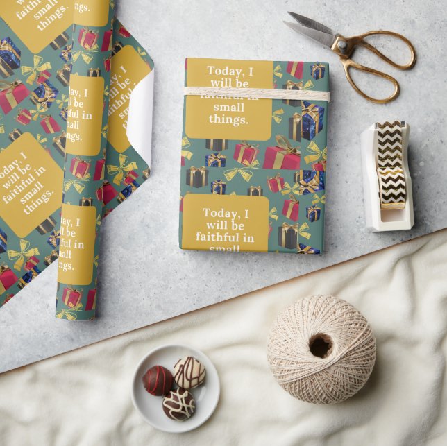 Papel De Presente Hoje serei fiel em pequenas coisas. (Artesanato)