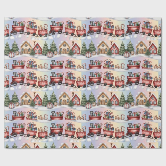 Papel De Presente Holiday Express Wrapping Paper – Christmas Village (Aberto)
