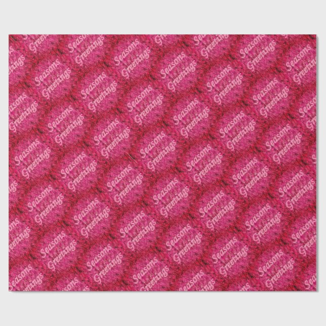 Papel De Presente Holiday Greetings In Pink Wrapping Paper (Aberto)