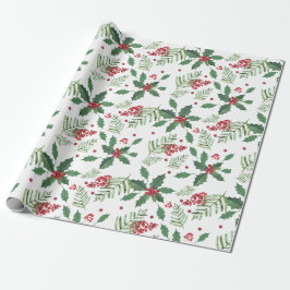 Papel De Presente Holiday Holly & Berries - Grande