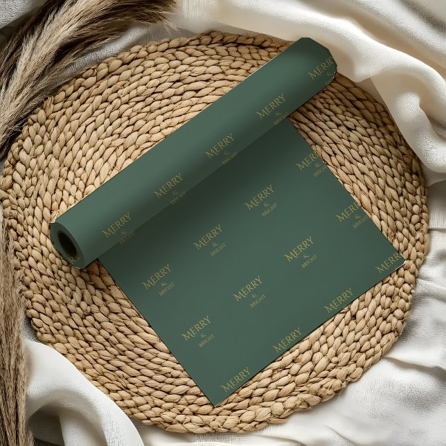 Papel De Presente  Holiday Luxe Christmas Wrapping Paper | Green (Criador carregado)