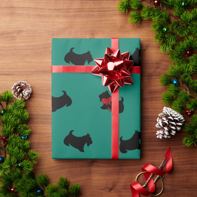 Papel De Presente Holiday Scottish Terriers Wrappaper (Presente de Natal)