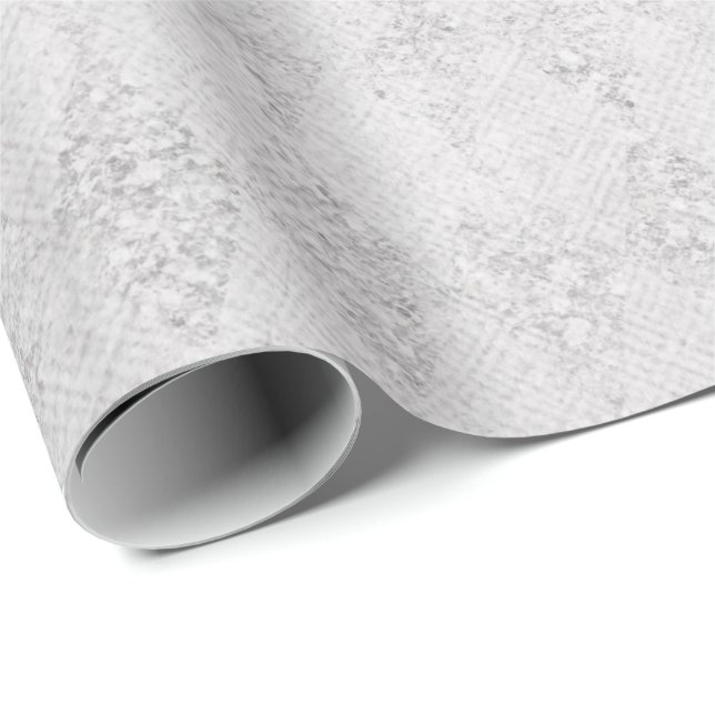 Papel De Presente Holiday Silver Gritter Design (Ponta do rolo)