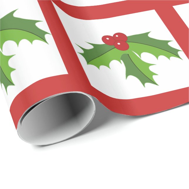 Papel De Presente Holly Berries (Ponta do rolo)