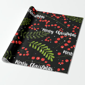 Papel De Presente Holly Berries