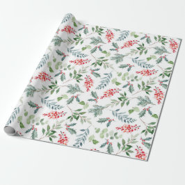 Papel De Presente Holly Berries - Papel de moldagem de Natal