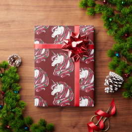 Papel De Presente Holly Berry Unicorn