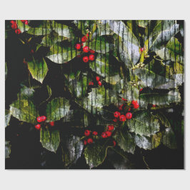 Papel De Presente Holly Berry Wrapping Paper, 30" x 6'