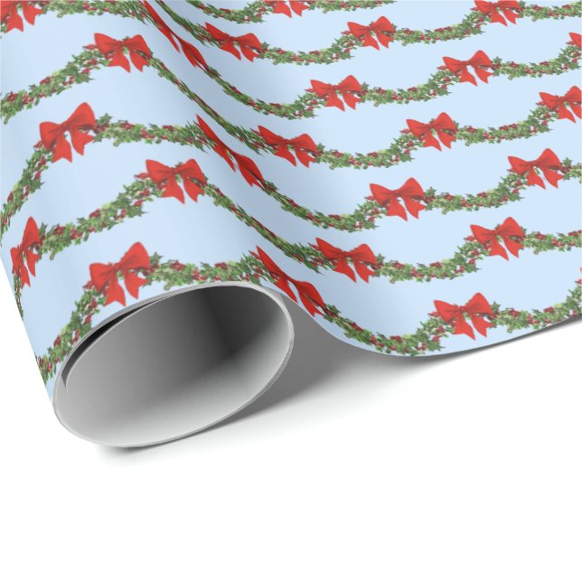 Papel De Presente Holly Boughs Wrapping Paper (Ponta do rolo)