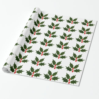 Papel De Presente Holly Christmas Wraping Gift Paper