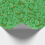 Papel De Presente Holly Christmas Xmas Nature Botanical Pattert Gift<br><div class="desc">Espero que goste desta design de férias. Adicione seu próprio texto. Verifique meu compro se há mais itens correspondentes, como adesivos, canecas, cartões, papel tecidular, assim como outros padrões de férias. Apenas uma nota: verifique se o padrão de impressão funciona para você. Zazzle impressão seu padrão repetindo cada 36". As...</div>